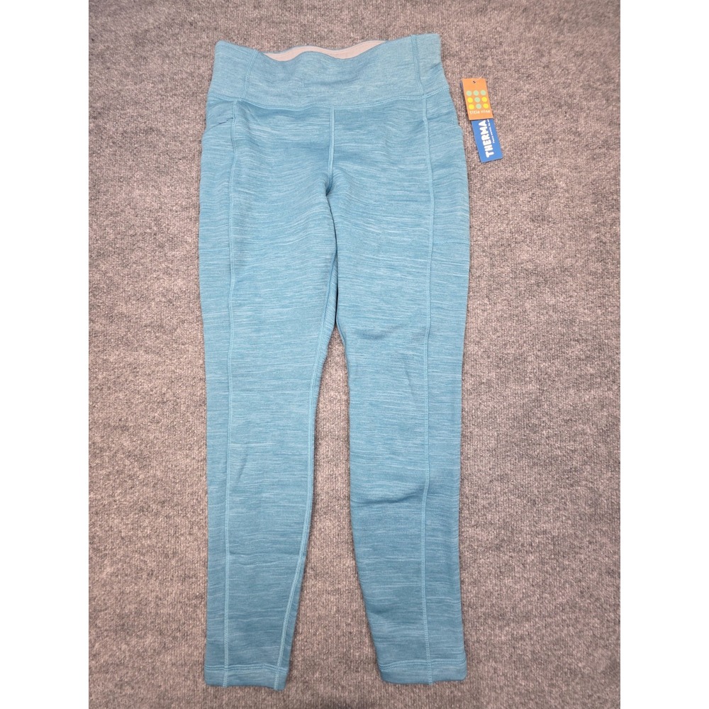 Title Nine Therma Plush Jogger Pants Women's Small Blue Heathered Stretch NWT